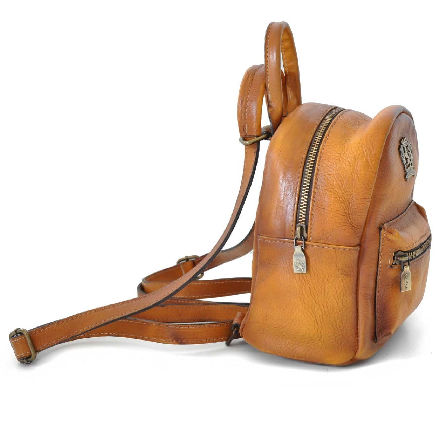 Pratesi Bruce Range Montegiovi Small Leather Backpack in Cognac